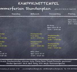 Kampfkunsttempel Wing Chun Jena Sommerferienplan
